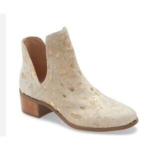 Womens Coconuts By Matisse Pronto Split Shaft Bootie Metallic Calf Hair Boots 6